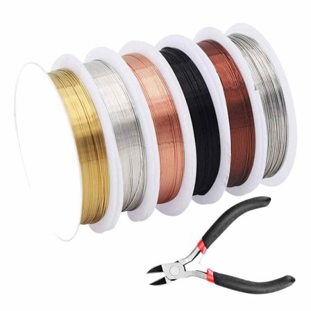 DIY Smykkelaging Forsyninger, Aluminiumtråd for Bøyelig Metall Håndverk Tråd Prosjekter, Fleksibel Anløpsbestandig Tråd for Sirkulære Tauformede 