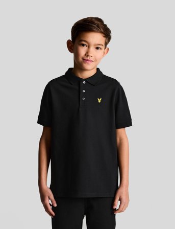 Lyle & Scott Plain Polo Shirt - Black - 152-158