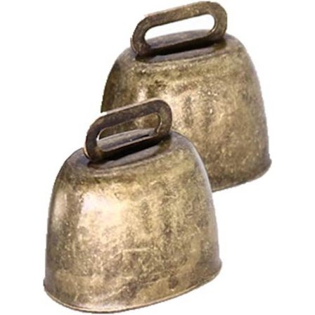 2 st ko, häst, får betande koppar klockor boskap gård djur koppar högt ljud br