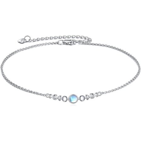 Månfas månsten fotlänk - Sterling silver irländskt smycke