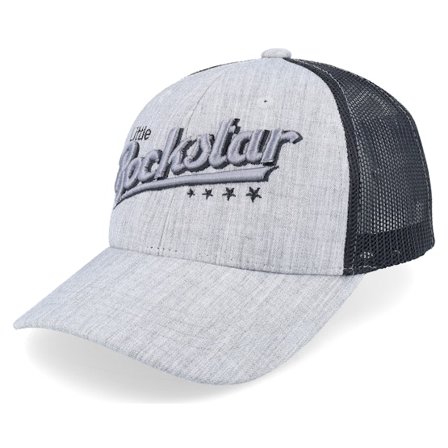 Kiddo Cap - Kids Little Rockstar Heather Grey/Black Trucker Trucker Grey Cap - @ Hatstore