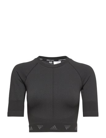 Aeroknit Training T-Shirt T-shirts & Tops Short-sleeved Svart Adidas Performance*Betinget Tilbud