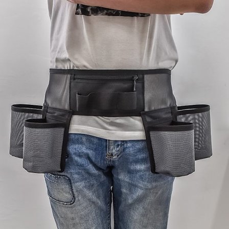 Verktøybelte med 4 lommer og 3 elastiske slisser - Justerbar