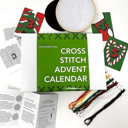 Korsstings julekalender, korsstings julekalender, 24 dagers korsstingsmønster julekalender for kunst og håndverk