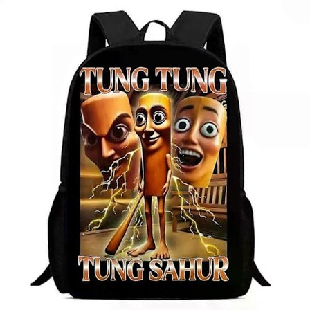 Skoltaske Tralalero Tralala Rygsæk Tungtung Sahur Brainrot Børn Skoletasker Børn Udendørs Sports Rygsæk Rejse Anime Rygsæk Gave 7