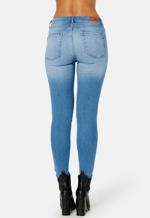 ONLY Blush Mid Ankle Zip Denim Light Medium Blue De Klær