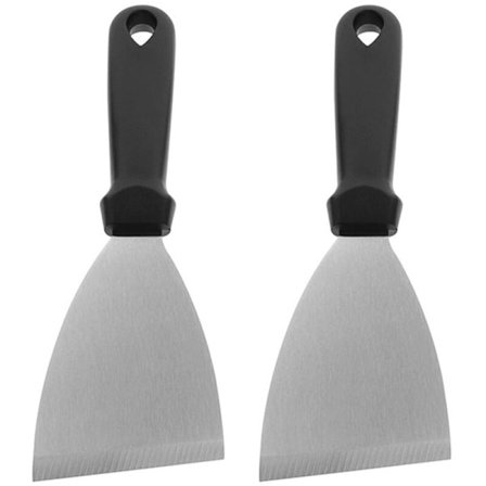 Pizza-spatler, øser og bagespatler i rustfrit stål - Små, skrå køkkenredskaber, sort og sølv