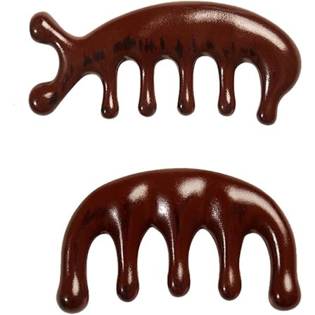 2 kpl puinen päänahan hierontakampa, leveähampainen puukampa naisille ja miehille, hiusten kasvu, santelipuu gua-sha-kampa, luonnonpuukampa