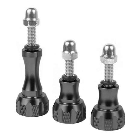 Bgning 3 st Cnc Aluminium Lång Kort Tumgrepp Bultmutter Adapter Skruvar Svart För Gopro Hero 8 7 6 5 4 Sjcam Eken Yi 4k Anslutning(Svart)