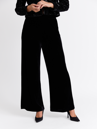 MATCH - Silje velourbukse - Marie Philippe - Str. 46 - Dame - Bukser & Jeans - Svart - 95% polyester - resirkulert, 5% elastan