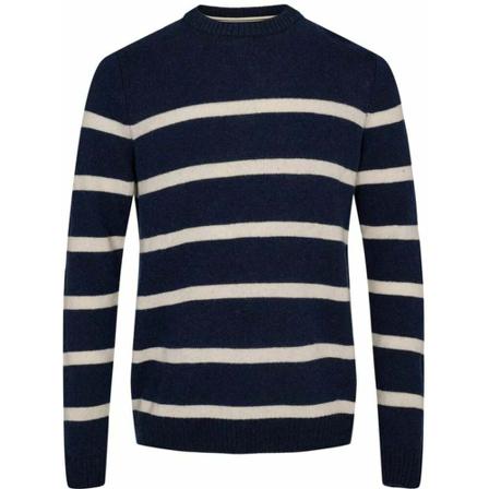 Anerkjendt, Round-neck Knitwear Blauw, Heren, Maat:L,nylon,gestreept