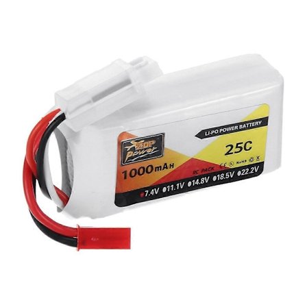 ZOP Power 7.4V 1000mAh 25C 2S LiPo Batteri JST Stik til RC Drone