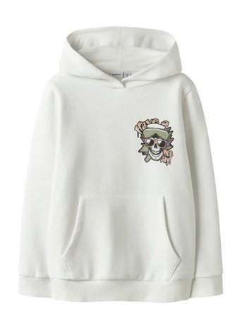 name it Nkmbastian Ls Swe Wh Bru Box Ps Noos - White - 122-128