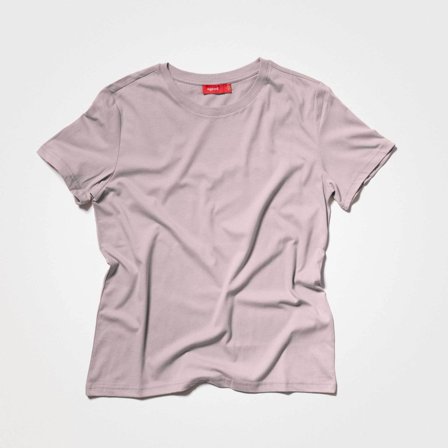 Sandfarbenes T-Shirt für Damen aus recycelter Baumwolle, XS