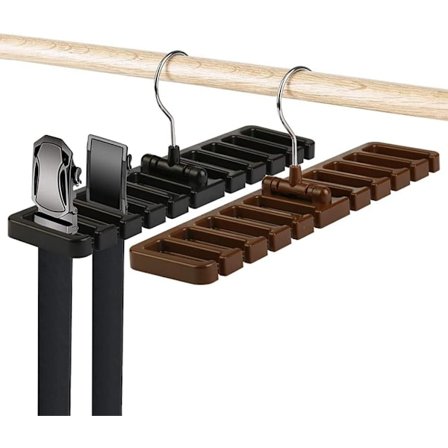 Bælteholder, 2 stk. slipsholderbøjle, bæltekroge til skab, bælte