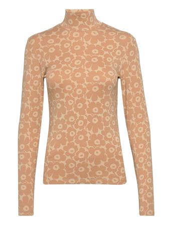 Pilke Unikko T-shirts & Tops Long-sleeved Beige Marimekko*Betinget Tilbud