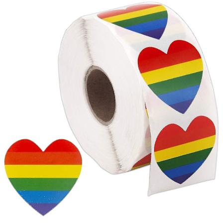 500 Homoseksuelle Stolthed Elsker Hjerteformede Klistermærker Kærlighed Regnbue Stribede Klistermærker (1,5 Tommer)