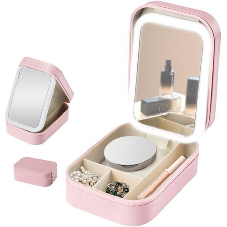 Matkameikkilaukku - LED-peili - 3 väritilaa - 1200mAh - USB-C - Art Déco