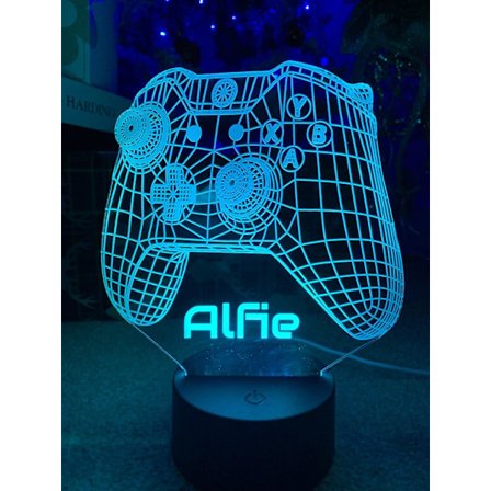 Ps4 /ps5 / Ps3 Gamepad Controller 3d Nattlampa 16 Färgförändrande Skrivbordslampor Gamer Rum Decor Led Set Up Ljus För Playstation4 Gul