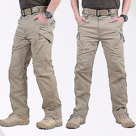 Mænds Taktiske Cargobukser Swat Bukser Udendørs Sports Vandreture Bukser Multi-lommer Bukser Træning Overalls Hær Bukser-r(XXL Khaki)