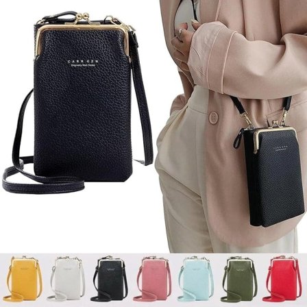 Mobilväska med axelrem / Handväska - Välj färg - Perfet black