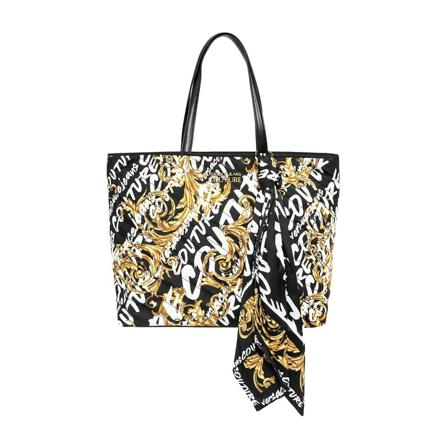 Versace Jeans Couture, Patterned shopper bag Zwart, Dames, Maat:ONE Size