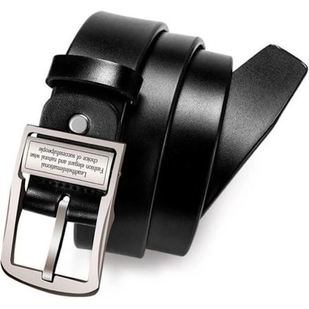 Herrbälte i PU-läder avslappnad MTOWSUC Svart Bredd 3.8cm