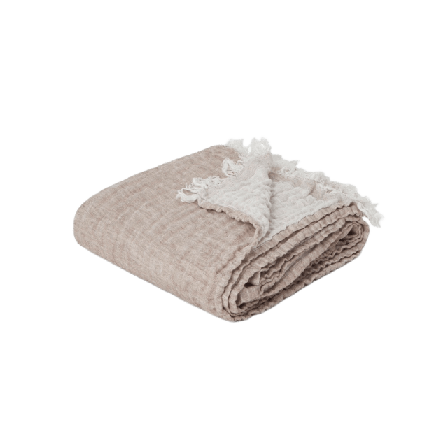 Spirit of the Nomad Linne Pläd Överkast Brun 130x170 cm