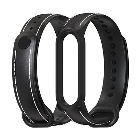 Läderarmband för Xiaomi Mi Band 5/6 - Ersättningsarmband Black