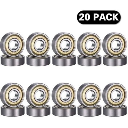 20 stk. 608 ZZ Kulelager, 608ZZ Metall Dobbel Skjermet Miniatyr Dyp Groove Skateboard 3D-skriver Kulelager (8 x 22 x 7 mm)..DEBUNS[HK]