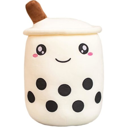 Boba plyschkudde fylld mjuk naturtrogen Bubble Tea kudde Cartoo