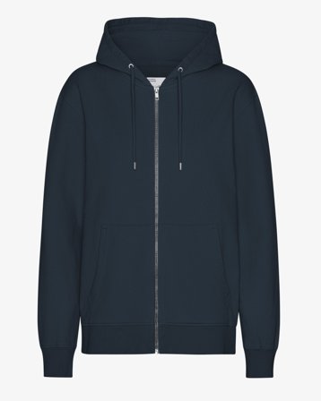 Classic Organic Zip Hood - Navy Blue S