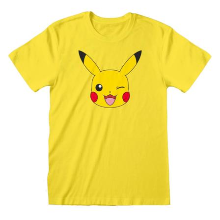 Pokemon Unisex Vuxen Pikachu Face T-shirt M Gul