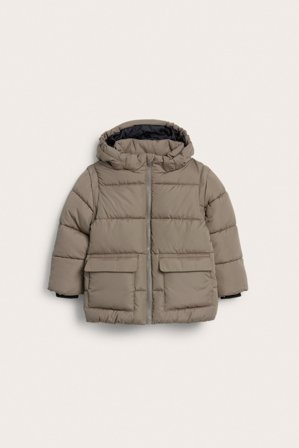 Kappahl | Kurtka puchowa z odpinanymi rękawami | Brązowy