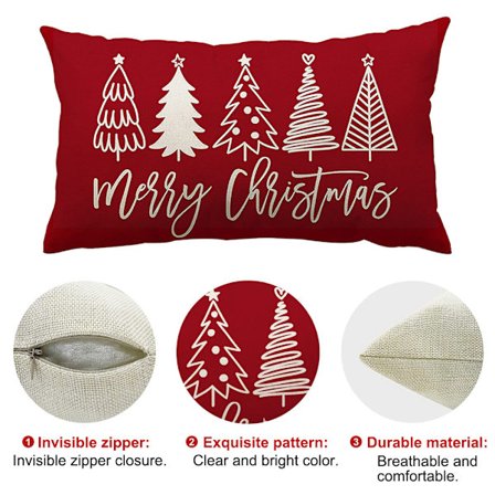 God Jul Kuddfodral Bondgård Jul Prydnadskudde Lumbar Kuddfodral