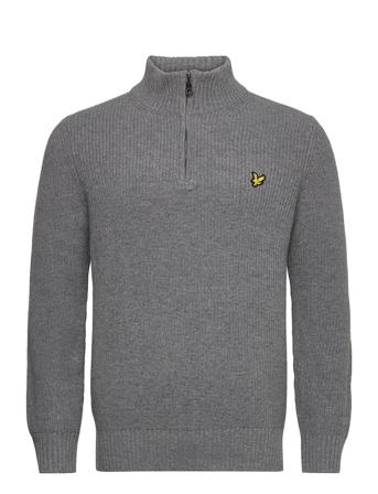 Ribbed 1/4 Zip Jumper Grey Lyle & Scott