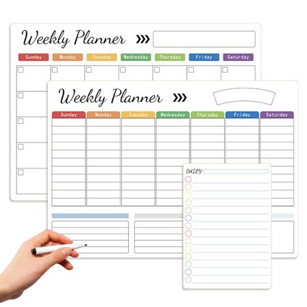 3 stk. - magnetisk køleskabskalender, whiteboard-marker, månedlig,