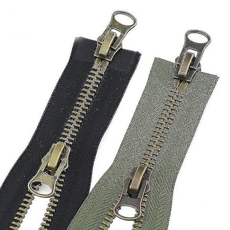2pacs 70cm #8 Metal Lynlåse Dobbelt Slider Separerbar Sort Metal Lynlås A-lynlås Slider Lynlås Til Jakker
