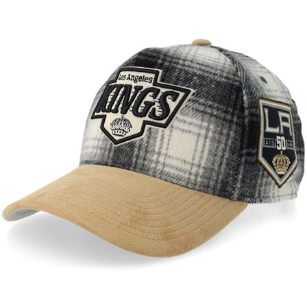 Mitchell & Ness - NHL Noir adjustable Casquette - Los Angeles Kings Plaid Out Pro Black A-frame Adjustable @ Hatstore
