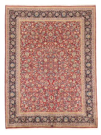 Hand Knotted Persian Kerman Fine Rug 279X374 Brown/Dark Red