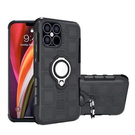 iPhone 12 Pro Max - Geometriskt Ring Skal - Svart Black Svart
