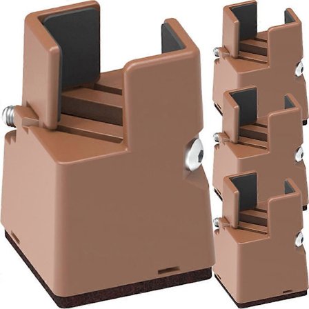 4 stk. Platform Sengeforhøjer Sengehæveklods 22-42mm Justerbar Sengeforhøjerklods