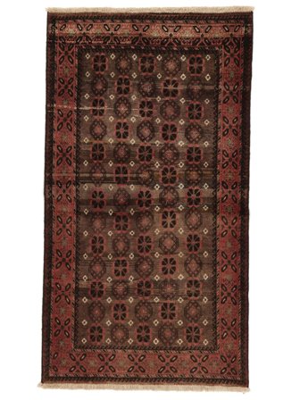 Hand Knotted Colored Vintage Rug 100X180 Vintage Persian Wool Black/Dark Red Small