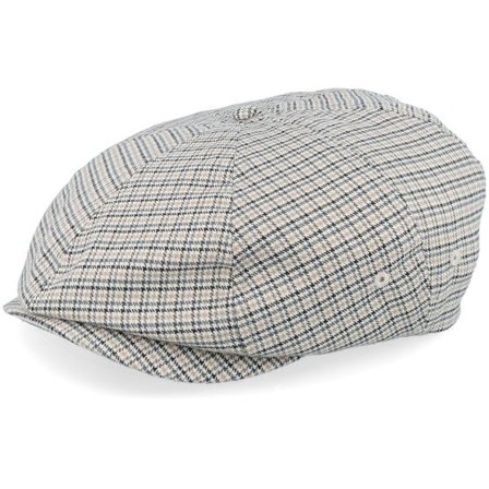 Brixton - Svart flatcap Keps - Brood Lw Off White/Black/Grey Houndstooth Snap Cap @ Hatstore