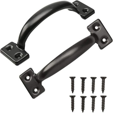 Port Håndtak for Utendørs Bruk, Metall Håndtak Trekk med Monteringsskruer, Rustikk Jern Låvedør Håndtak for Garasje Gjerdeport, Skur Dørhåndtak med