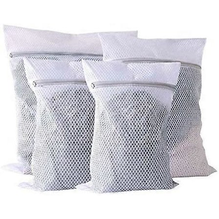 Ekstra stor vasketøjspose i mesh med lynlås, vaskepose i polyester - 4 stk. 2XL-2L