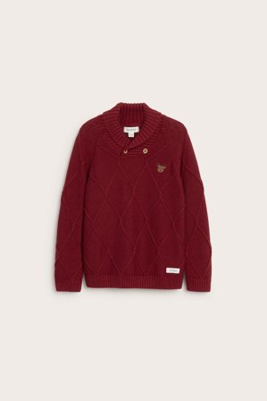 Newbie | Strukturstickad jultröja | Röd