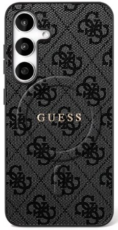 Guess 4G Ring Classic Logo MagSafe-etui for Samsung Galaxy S25 FE - svart