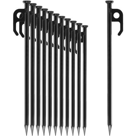 12x teräksestä valmistettua telttakiilaa - pitkät ja vahvat kiilat retkeilyyn ja ulkoiluun - telttakiilat (30 cm)