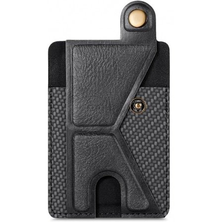 Korthållare i PU-läder med stativ, Svart